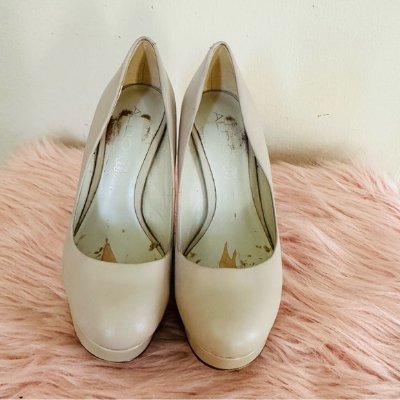 Aldo High Heel Pump Platform Stiletto NUDE Sz 5 - Picture 2 of 13